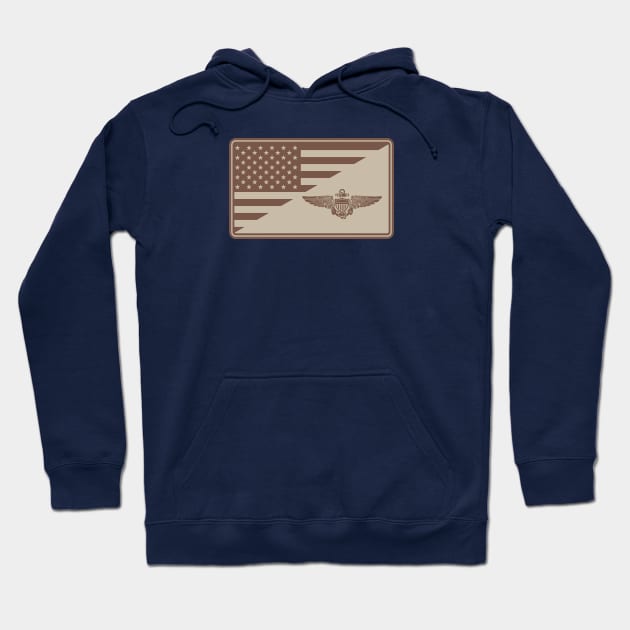 US Naval Aviator Pilot Wings Patch (subdued) Hoodie by TCP